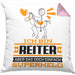 Reiter Geschenk Kissen mit Füllung 40x40 Ich Bin Reiter Aber Sag Doch Einfach Superheld Lustige Geschenkdiee für Reiter (Grau) Rosa Trendation