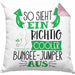 So Sieht Ein Richtig Cooler Bungee-Jumper Aus Geschenk Kissen mit Füllung 40x40 Lustiger Spruch Geschenkidee (Grau) Rosa Trendation