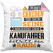 Kanufahrer Geschenk Kissen mit Füllung 40x40 Lustiger Spruch Erheben Sie Sich Der Kanufahrer Betritt den Raum (Grau) Rosa Trendation