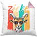 Zicke Kissen mit Füllung 40x40 Geschenk Retro Vintage Ziege Landwirt Ziegenlady Geschenkidee (Grau) Rosa Trendation