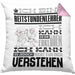 Reitstundenlehrer Geschenk Kaffee-Kissen mit Füllung 40x40 Geschenkidee für Reitstundenlehrer Ich Bin Reitstundenlehrer Ich Kann Es Dir Erklären Jedoch Nicht Für Dich Verstehen Spruch Lustig (Grau) Rosa Trendation