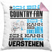 Country-Fan Geschenk Kissen mit Füllung 40x40 Geschenkidee für Country-Fan Geburtstag Lustig Ich Bin Country-Fan Ich Kann Es Dir Erklären Aber Nicht Für Dich Verstehen (Grau) Rosa Trendation