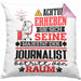Journalist Geschenk Kissen mit Füllung 40x40 Lustiger Spruch Erheben Sie Sich Der Journalist Betritt den Raum (Grau) Rosa Trendation