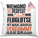 Fluglotse Geschenk Kissen mit Füllung 40x40 Lustige Geschenkidee für Fluglotse Geburtstag Niemand Ist Perfekt Aber Als Fluglotse Ist Man Nah Dran (Grau) Rosa Trendation