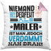 Maler Geschenk Kissen mit Füllung 40x40 Lustige Geschenkidee für Maler Geburtstag Niemand Ist Perfekt Aber Als Maler Ist Man Nah Dran (Grau) Rosa Trendation