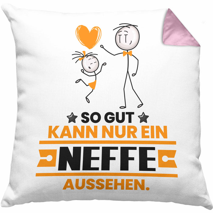 Neffe Geschenk Kissen mit Füllung 40x40 So Gut Kann Nur Ein Neffe Aussehen Geschenkidee (Grau) Rosa Trendation
