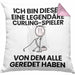 Curling-Spieler Geschenk Kissen mit Füllung 40x40 Lustige Geschenkidee Geburtstag für Curling-Spieler Ich Bin Dieser Legendäre Curling-Spieler Von Dem Alle Geredet Haben (Grau) Rosa Trendation