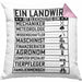Landwirt Geschenk Kissen mit Füllung 40x40 Lustiger Spruch Geschenkidee Ein Landwirt Ist Gleichzeitig Ein (Grau) Rosa Trendation