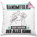 Bandmitglied Kissen mit Füllung 40x40 Geschenk für Bandmitglied Der Mann Der Alles Kann Geschenkidee zum Geburtstag (Grau) Rosa Trendation