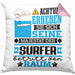 Surfer Geschenk Kissen mit Füllung 40x40 Lustiger Spruch Erheben Sie Sich Der Surfer Betritt den Raum (Grau) Rosa Trendation