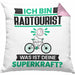 Radtourist Kissen mit Füllung 40x40 Geschenk für Radtourist Geburtstag Lustiger Spruch Was Ist Deine Superkraft (Grau) Rosa Trendation