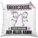 Großcousin Kissen mit Füllung 40x40 Geschenk für Großcousin Der Mann Der Alles Kann Geschenkidee zum Geburtstag (Grau) Rosa Trendation