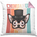 Chihuahua Besitzer Kissen mit Füllung 40x40 Geschenk Lustiger Spruch Geschenkidee Retro Vinatge Chihuahua (Grau) Rosa Trendation