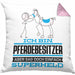 Pferdebesitzer Geschenk Kissen mit Füllung 40x40 Ich Bin Pferdebesitzer Aber Sag Doch Einfach Superheld Lustige Geschenkdiee für Pferdebesitzer (Grau) Rosa Trendation