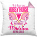Hobbyhorse Mädchen Kissen mit Füllung 40x40 Geschenk Hobby Horse Pferde (Grau) Rosa Trendation