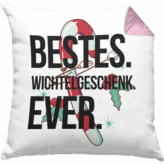 Schrott-Wichtelgeschenk für Frauen Kollegen Geschenk Wichteln Weihnachten Bestes Wichtelgeschenk Ever geschenkidee SchrottwichtelnKissen mit Füllung 40x40 (Grau) Rosa Trendation