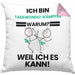 Taekwondo-Kämpfer Geschenk Kissen mit Füllung 40x40 Lustiger Spruch Ich Bin Taekwondo-Kämpfer Warum Weil Ich Es Kann Geschenkidee Bester Taekwondo-Kämpfer Geburtstag (Grau) Rosa Trendation