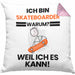 Skateboarder Geschenk Kissen mit Füllung 40x40 Lustiger Spruch Ich Bin Skateboarder Warum Weil Ich Es Kann Geschenkidee Bester Skateboarder Geburtstag (Grau) Rosa Trendation