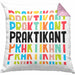Praktikant Kissen mit Füllung 40x40 Geschenk Für Praktikanten Geschenkidee (Grau) Rosa Trendation