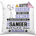 Sänger Geschenk Kissen mit Füllung 40x40 Lustiger Spruch Erheben Sie Sich Der Sänger Betritt den Raum (Grau) Rosa Trendation