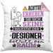 Designer Geschenk Kissen mit Füllung 40x40 Lustiger Spruch Erheben Sie Sich Der Designer Betritt den Raum (Grau) Rosa Trendation