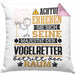 Vogelretter Geschenk Kissen mit Füllung 40x40 Lustiger Spruch Erheben Sie Sich Der Vogelretter Betritt den Raum (Grau) Rosa Trendation
