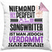 Songwriter Geschenk Kissen mit Füllung 40x40 Lustige Geschenkidee für Songwriter Geburtstag Niemand Ist Perfekt Aber Als Songwriter Ist Man Nah Dran (Grau) Rosa Trendation