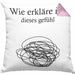 Psychologie Kissen mit Füllung 40x40 Geschenk Psycho Geschenkidee Wie Erkläre Ich Dieses Gefühl Spruch Psychologie-Student (Grau) Rosa Trendation