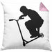 Scooter Roller Fahrer Geschenk Kissen mit Füllung 40x40 Scooterfahrer Geschenkidee Scooting Geschenkidee Jungs Profi Scooterfahrer Stunt (Grau) Rosa Trendation
