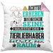 Tierwohlhaber Geschenk Kissen mit Füllung 40x40 Lustiger Spruch Erheben Sie Sich Der Tierwohlhaber Betritt den Raum (Grau) Rosa Trendation