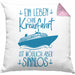 Kissen mit Füllung 40x40 Kreuzfahrt Lustiges Geschenk Kreuzfahrt-Fans Schiffsmotiv Spruch (Grau) Rosa Trendation