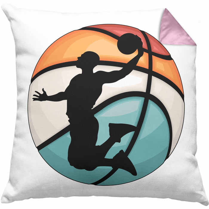 Basketball Kissen mit Füllung 40x40 Geschenk Basketballspieler Trainer Geschenkidee Lustige Kissen mit Füllung 40x40 Basketballer Jungs Jungen Coach (Grau) Rosa Trendation