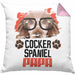 Cocker Spaniel Papa Besitzer Kissen mit Füllung 40x40 Geschenk Lustiger Spruch Geschenkidee Cocker Spaniel Liebhaber (Grau) Rosa Trendation