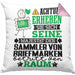 SammlervonBriefmarken Geschenk Kissen mit Füllung 40x40 Lustiger Spruch Erheben Sie Sich Der SammlervonBriefmarken Betritt den Raum (Grau) Rosa Trendation