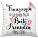 Trauzeugin Kissen mit Füllung 40x40 Geschenk Beste Freundin Überraschung Beste Trauzeugin Spruch Geschenkidee (Grau) Rosa Trendation