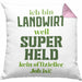 Landwirt Geschenk Kissen mit Füllung 40x40 Landwirtschaft Geschenke für Männer Traktor Spruch Superheld (Grau) Rosa Trendation