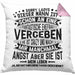 Eifersüchtige Freundin Kissen mit Füllung 40x40 Geschenk Spruch für Freund Sorry Ladys Dieser Mann Ist Schon Vergeben (Grau) Rosa Trendation