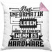 Informatiker Geschenk Kissen mit Füllung 40x40 Programmierer Coder Hardware Informatik IT (Grau) Rosa Trendation