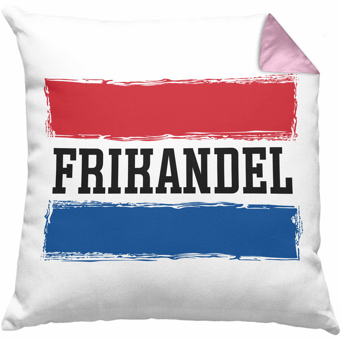 Frikandel Kissen mit Füllung 40x40 Geschenk Holländer Geschenkidee Holland Flagge Holland Urlaub Liebhaber (Grau) Rosa Trendation