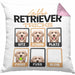 Golden Retriever Besitzer Kissen mit Füllung 40x40 Geschenk Lustiger Spruch Geschenkidee Golden Retriever Tricks Bleib (Grau) Rosa Trendation