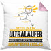 Ultraläufer Geschenk Kissen mit Füllung 40x40 Ich Bin Ultraläufer Aber Sag Doch Einfach Superheld Lustige Geschenkdiee für Ultraläufer (Grau) Rosa Trendation