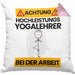 Yogalehrer Kissen mit Füllung 40x40 Geschenk Lustiger Spruch Geschenkidee für Yogalehrer Achtung Hochleistungs Yogalehrer Bei Der Arbeit (Grau) Rosa Trendation