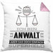 Anwalt Geschenk Kissen mit Füllung 40x40 Ich Bin Anwalt Aber Sag Doch Einfach Superheld Lustige Geschenkdiee für Anwalt (Grau) Rosa Trendation