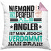 Angler Geschenk Kissen mit Füllung 40x40 Lustige Geschenkidee für Angler Geburtstag Niemand Ist Perfekt Aber Als Angler Ist Man Nah Dran (Grau) Rosa Trendation