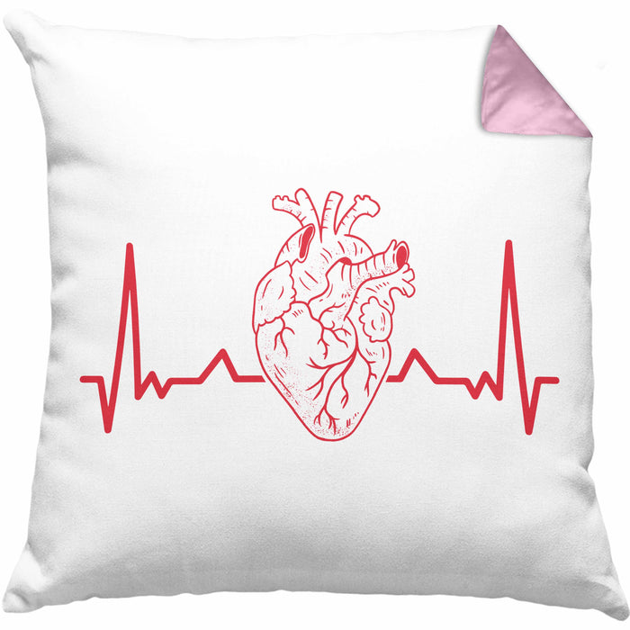 Kardiologe Geschenk Kissen mit Füllung 40x40 Herzschlag Ekg Herz Kardiologie (Grau) Rosa Trendation