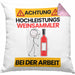 Weinsammler Kissen mit Füllung 40x40 Geschenk Lustiger Spruch Geschenkidee für Weinsammler Achtung Hochleistungs Weinsammler Bei Der Arbeit (Grau) Rosa Trendation