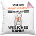 Musiktherapeut Geschenk Kissen mit Füllung 40x40 Lustiger Spruch Ich Bin Musiktherapeut Warum Weil Ich Es Kann Geschenkidee Bester Musiktherapeut Geburtstag (Grau) Rosa Trendation