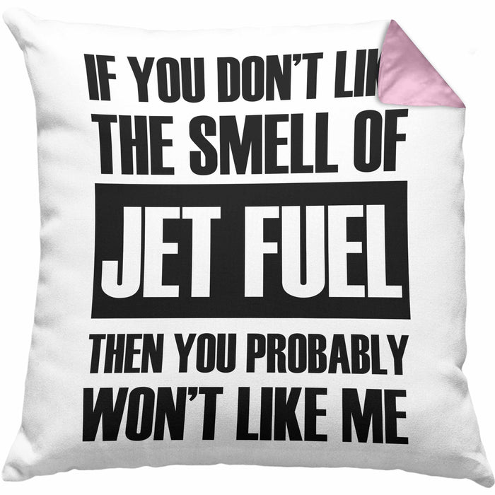 Fuel Kissen mit Füllung 40x40 Geschenk für Fluglotsen mit Spruch (Grau) Rosa Trendation