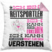 Reitsportler Geschenk Kaffee-Kissen mit Füllung 40x40 Geschenkidee für Reitsportler Ich Bin Reitsportler Ich Kann Es Dir Erklären Jedoch Nicht Für Dich Verstehen Spruch Lustig (Grau) Rosa Trendation
