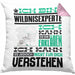 Wildnisexperte Geschenk Kaffee-Kissen mit Füllung 40x40 Geschenkidee für Wildnisexperte Ich Bin Wildnisexperte Ich Kann Es Dir Erklären Jedoch Nicht Für Dich Verstehen Spruch Lustig (Grau) Rosa Trendation